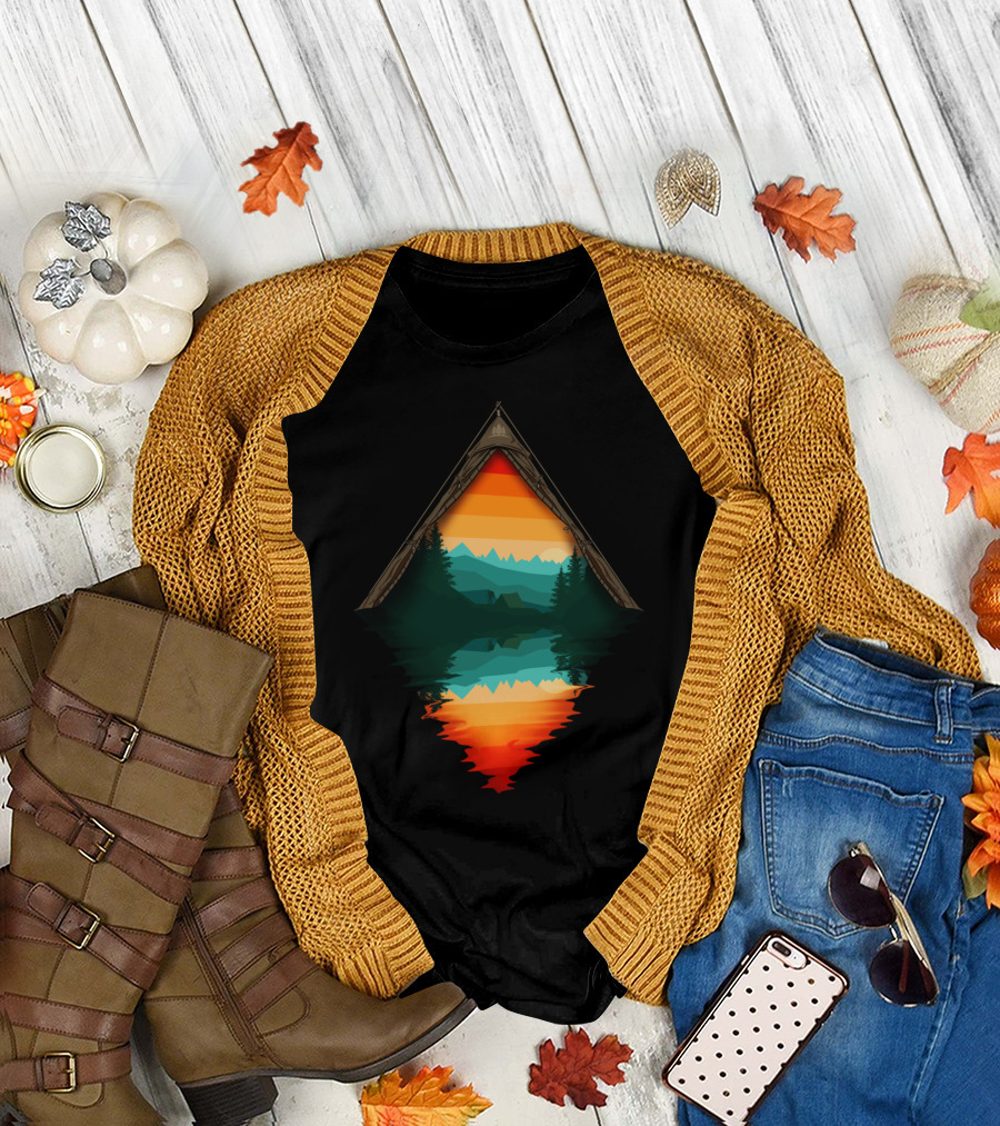 Room With A View Mountain Tent Reflection T-Shirt
