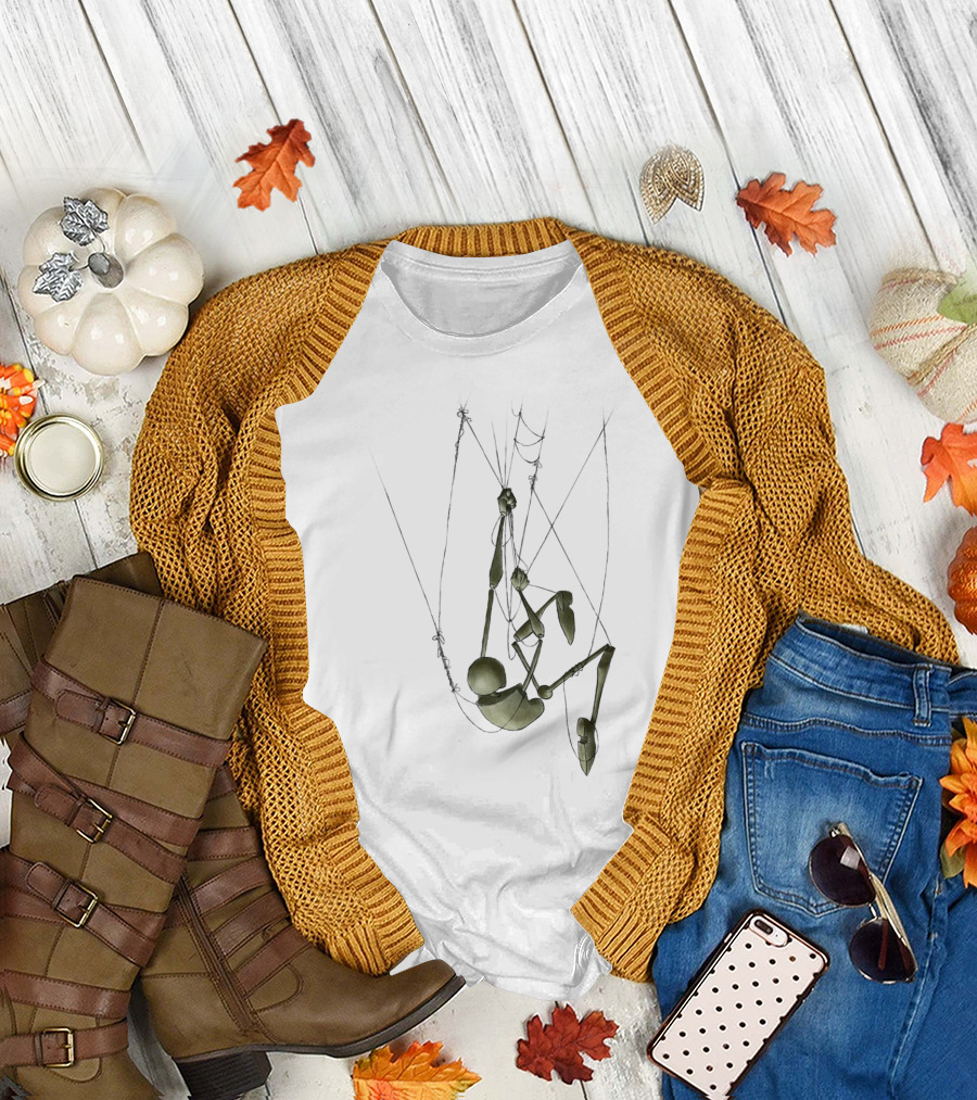Creepy Puppet Climbing on Strings T-Shirt