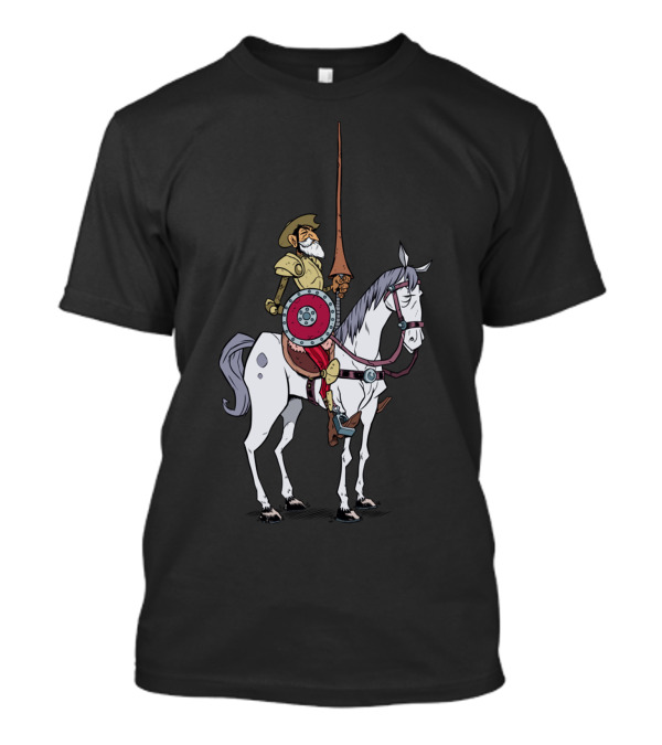 Don Quixote On Horseback Classic Armor And Lance T-Shirt