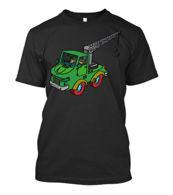 Crochet Truck With Green Crane And Red Wheels T-Shirt