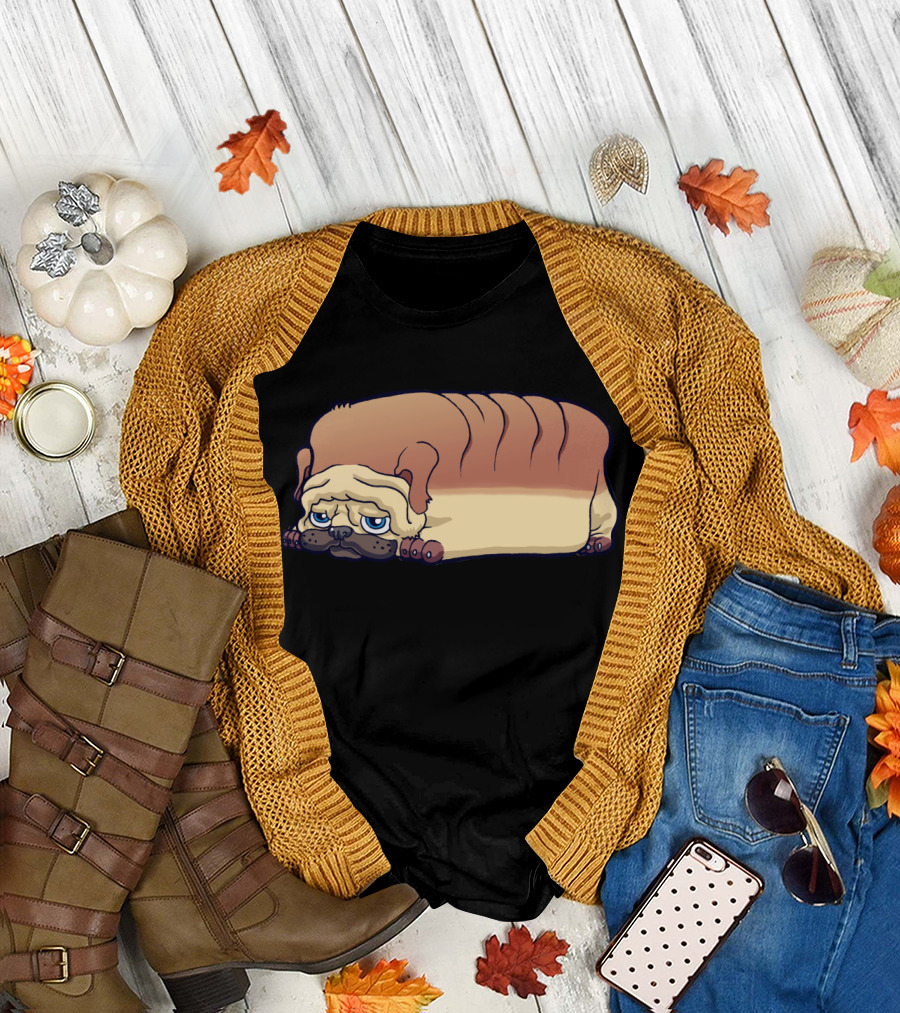 Cartoon Bread Dog Loaf Drawing T-Shirt
