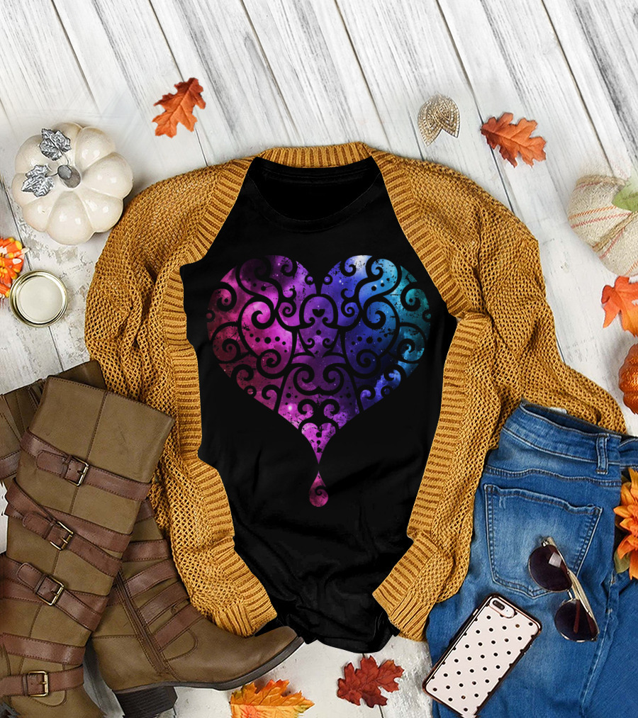 Fancy Heart Cosmic Swirl T-Shirt