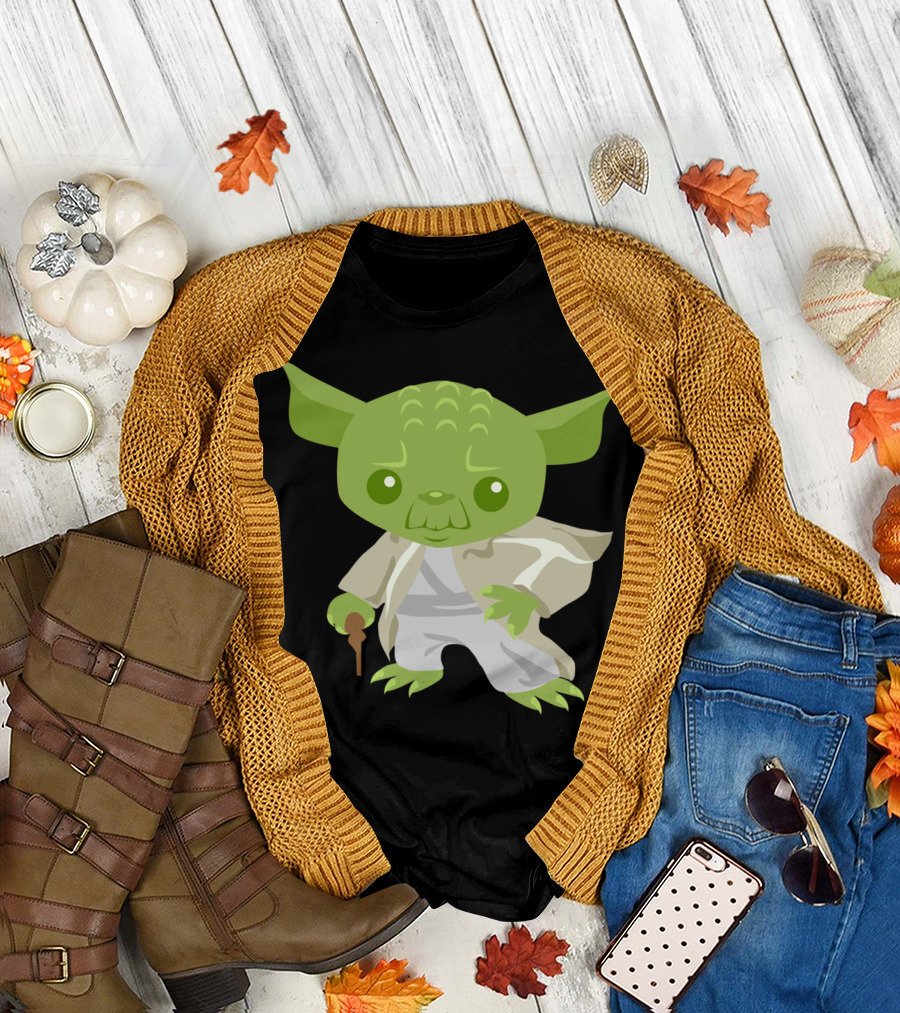 Cartoon Jedi Master Racerback Yoda T-Shirt
