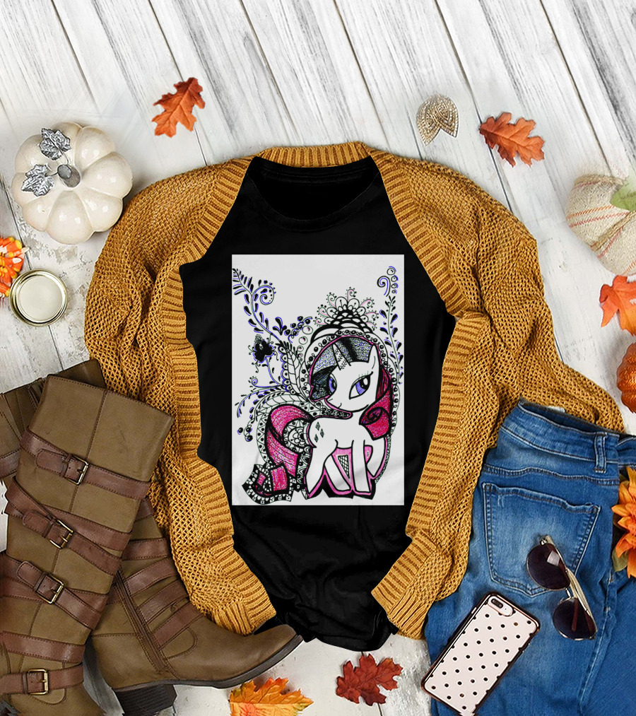 Rarity Mandala Art Beautiful Pony T-Shirt