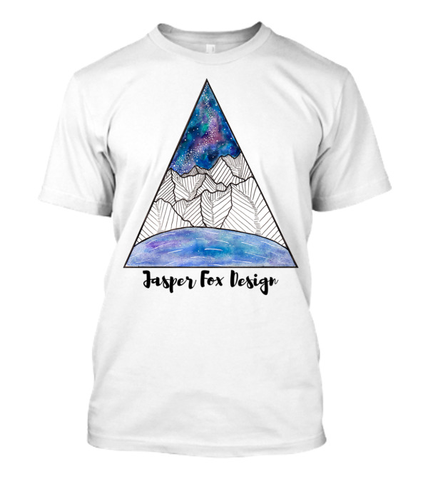 Jasper Fox Design Galaxy Sky Mountain Triangle T-Shirt