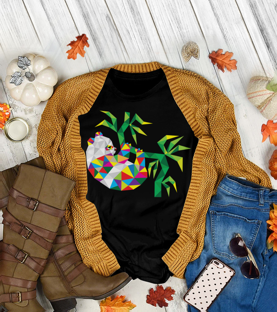 Beauty Panda Geometric Colorful T-Shirt