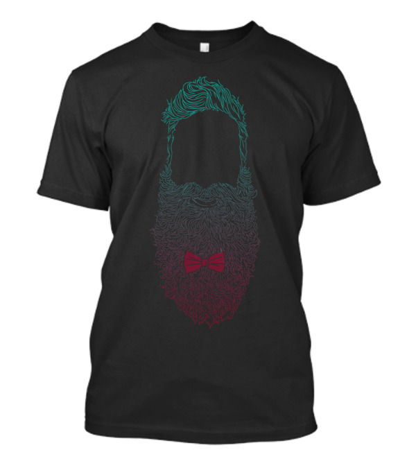 The Beard Man Gradient Hair Bow Tie T-Shirt