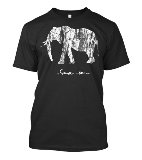 Save Me Elephant White Grunge Texture T-Shirt