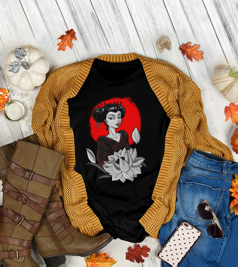 Geisha Lotus New Japanese Icon T-Shirt