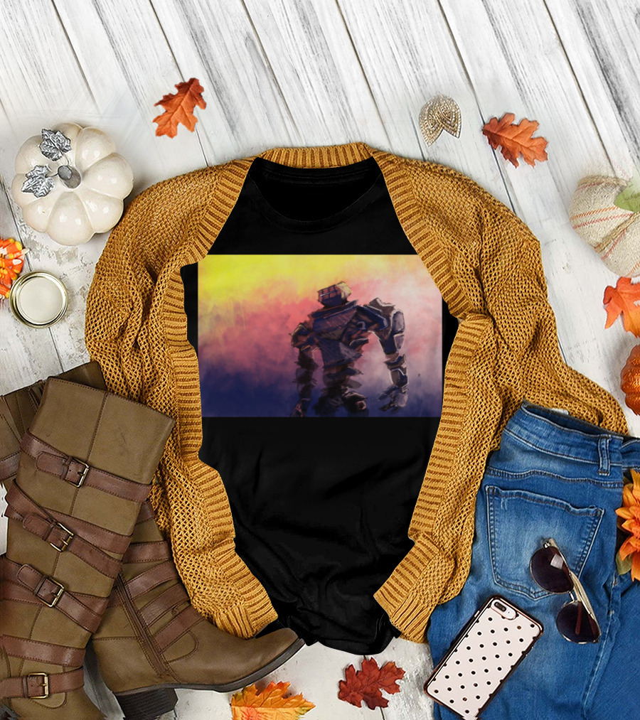 The Beyonder Robot with Sunset Background T-Shirt