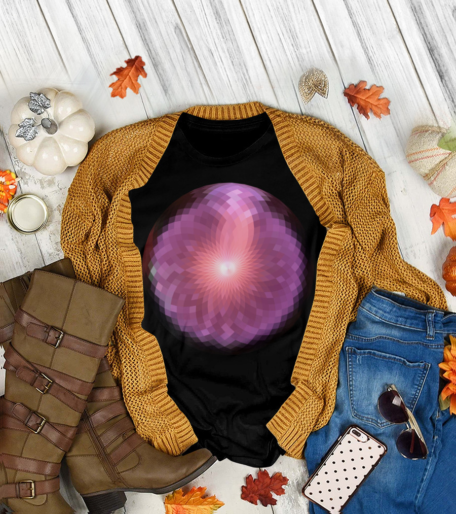 The Big Bang Mandala Pink and Purple Circular T-Shirt
