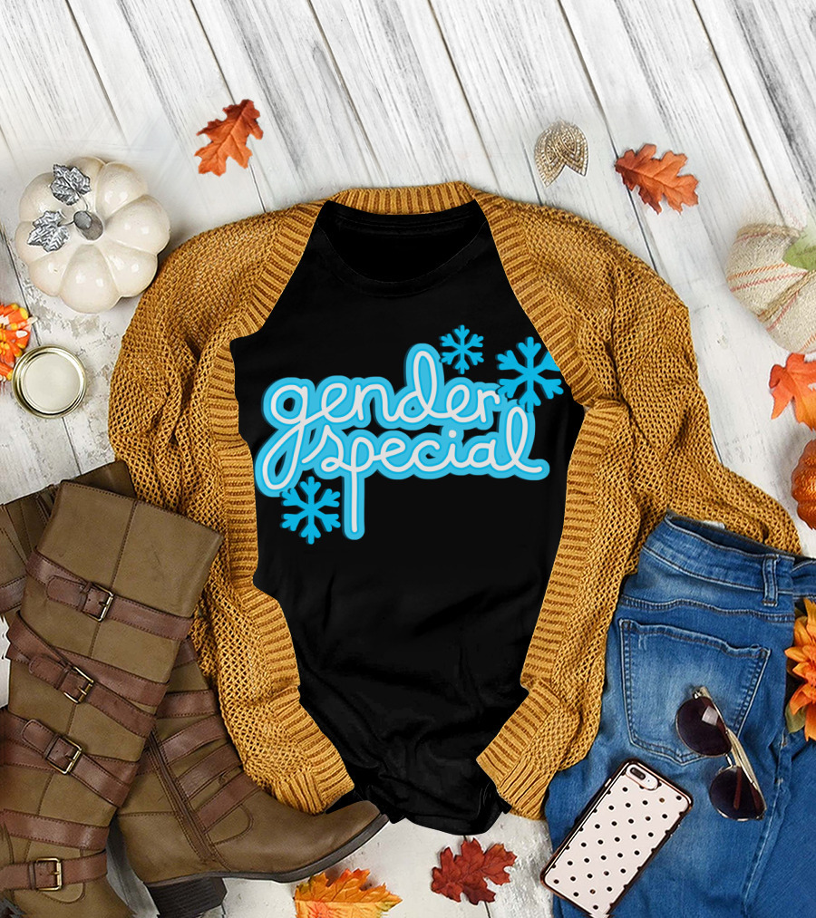 Gender Special Blue Snowflakes T-Shirt