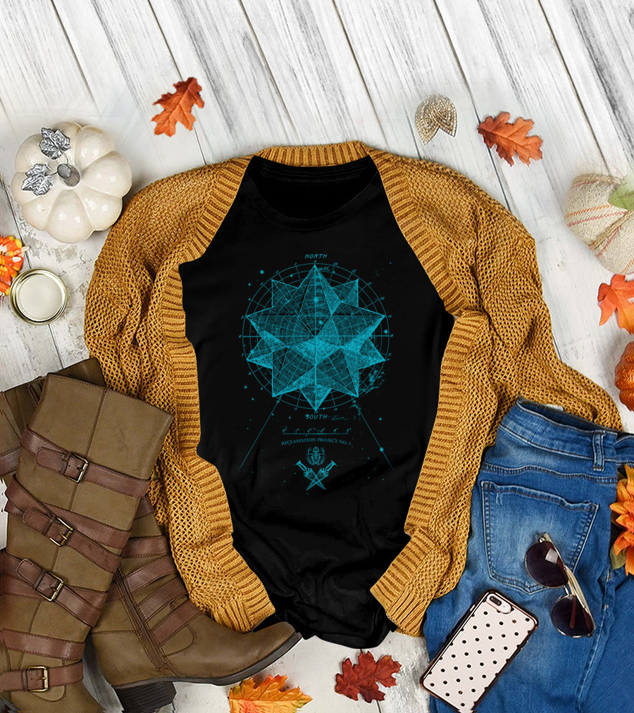Map to Nowhere Reclamation Project No. 1 Compass Star North South T-Shirt