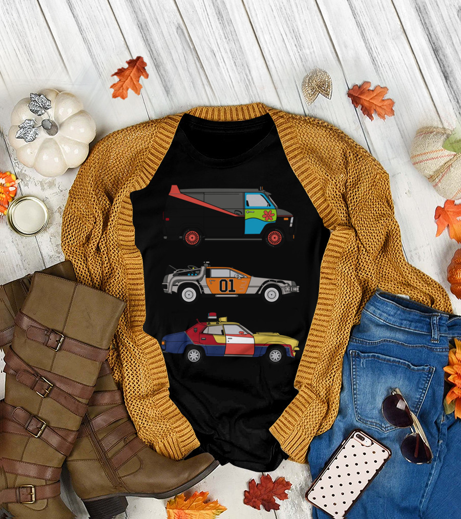 The Body Shop Mix Ups Scooby A-Team Delorean Ghostbusters Cars T-Shirt