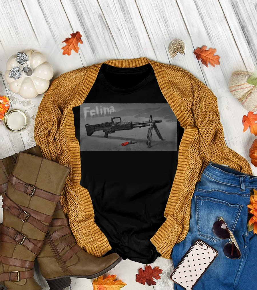 Felina Machine Gun Graffiti Scene T-Shirt