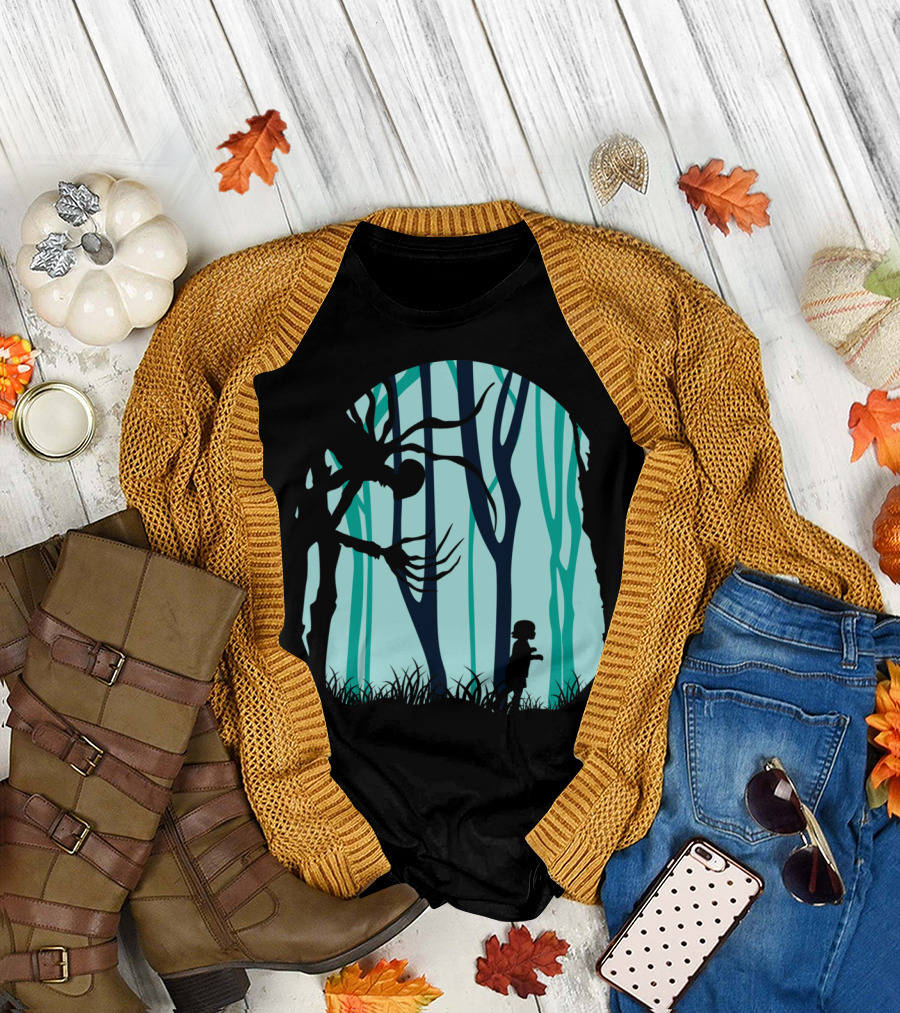 Down In Forest Creature Encounter Silhouette Scene T-Shirt