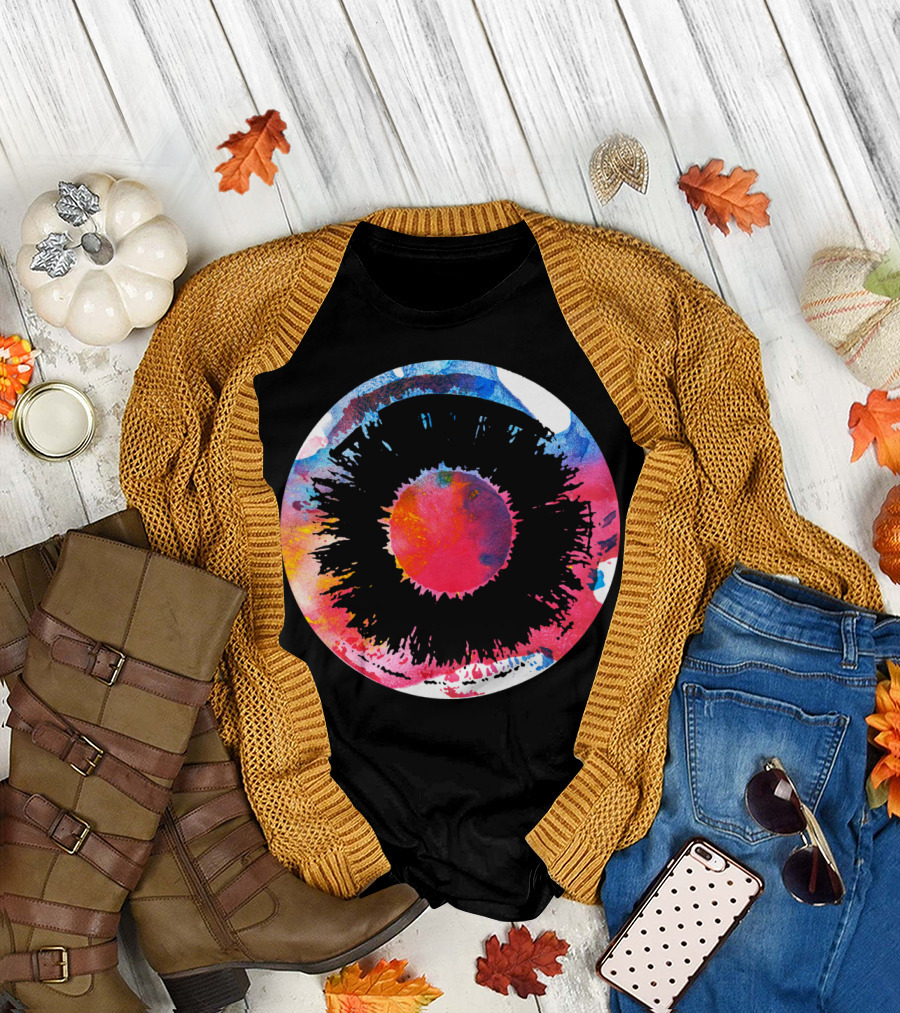 Colorful Abstract Eye Psychedelic Vision Circle T-Shirt