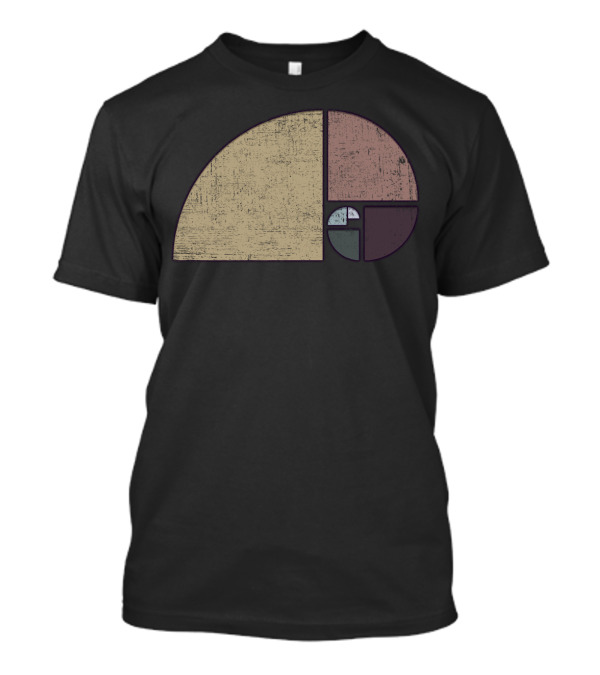 Distressed Vintage Fibonacci Spiral Geometric T-Shirt
