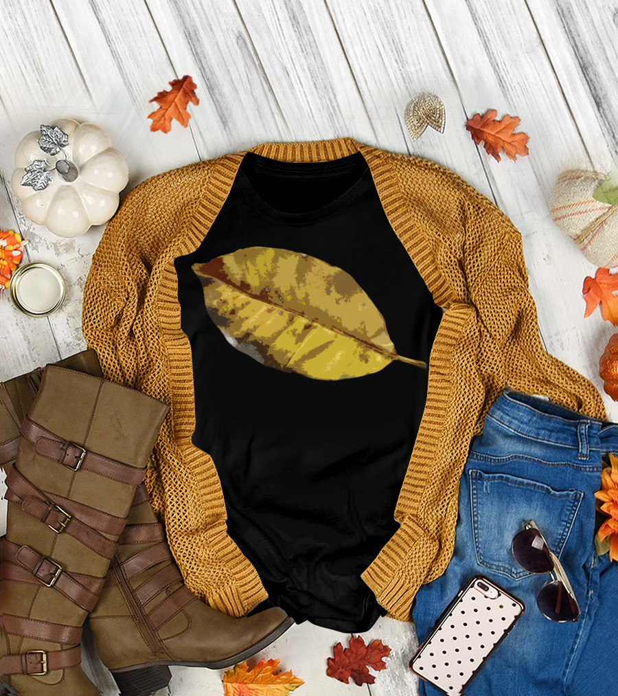 Leaf It To Me Yellow Autumn Leaf T-Shirt