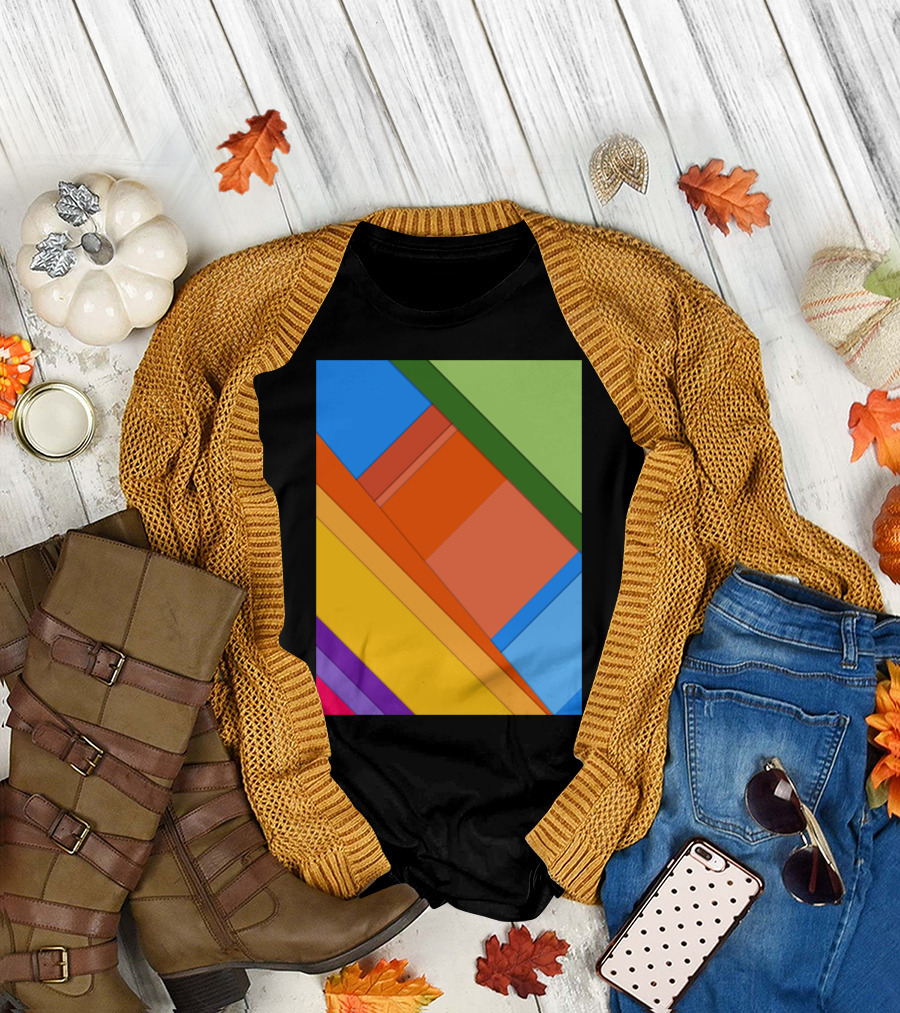 Material Design Colorful Geometric Blocks T-Shirt