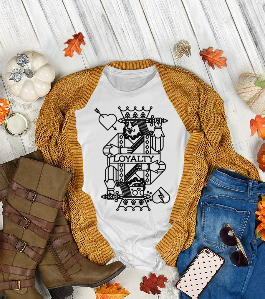 King of Hearts Loyalty Card Icon with Heart and Lightning Symbols T-Shirt