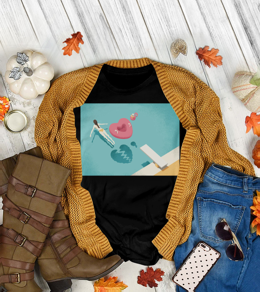 Breaking Heart Pool Float with Diver Shadow T-Shirt