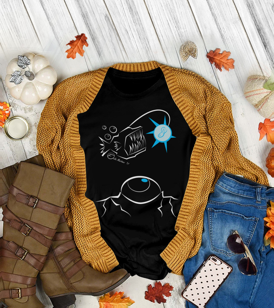 Anglerfish with Light Bulb Lure and Abstract Eye Being ed T-Shirt