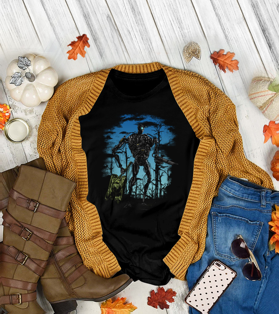 Sector Clear Robot in Post-Apocalyptic Forest Scene T-Shirt