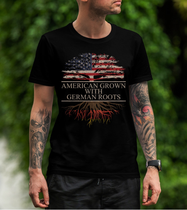 American Grown With German Roots Flag Tree T-Shirt