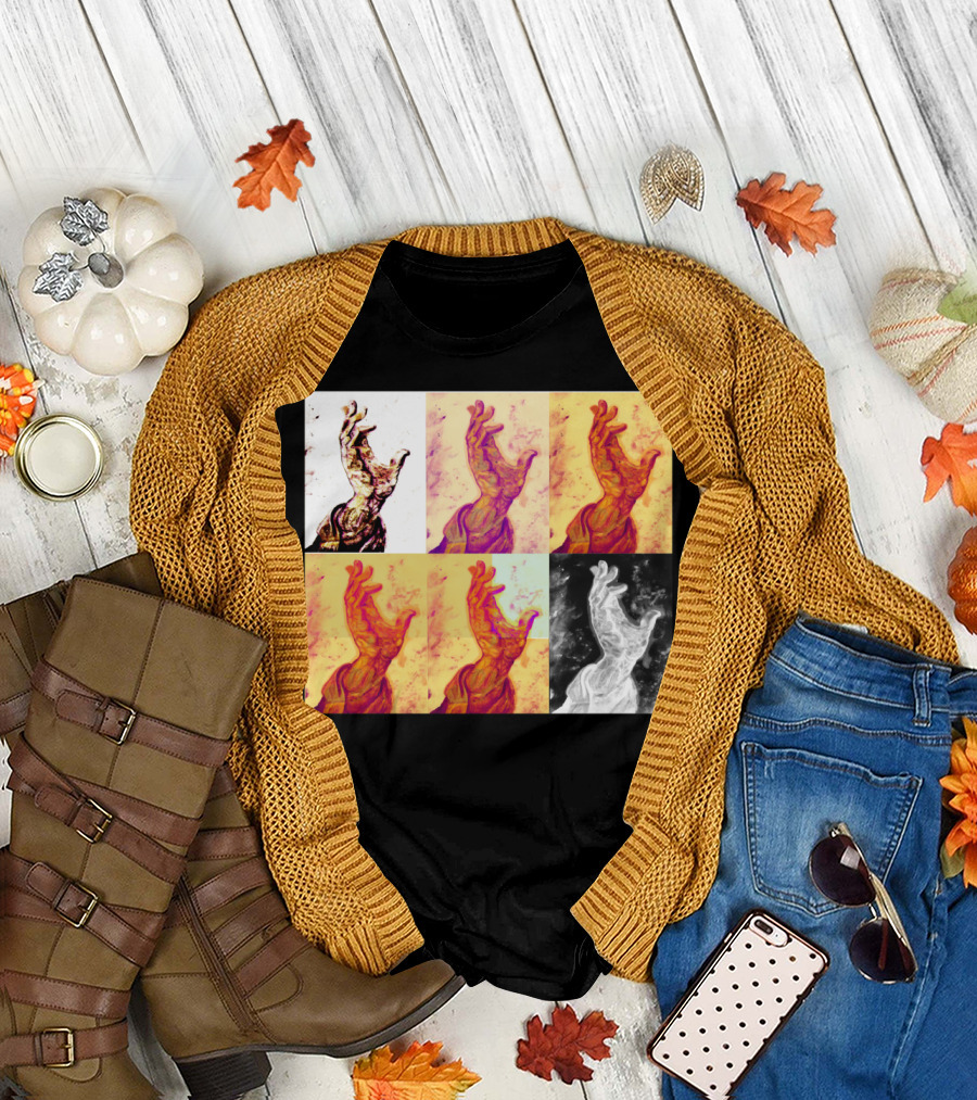 Benediction Pop Art Style Multi-Color Hand Collage T-Shirt