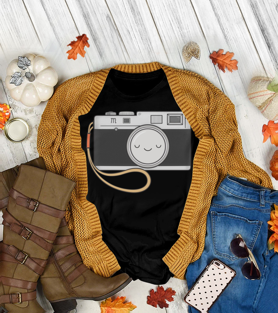 Sleepy Vintage Camera with Strap T-Shirt