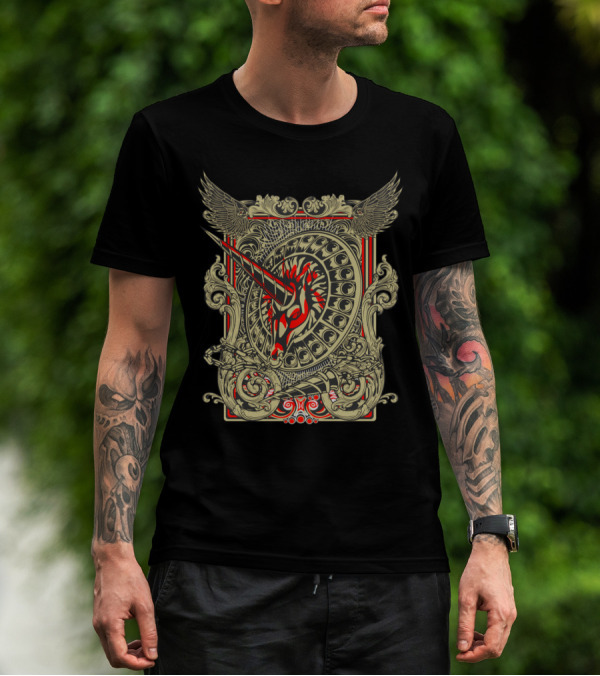 Pegasus Deva Mythical Unicorn Winged Shield T-Shirt
