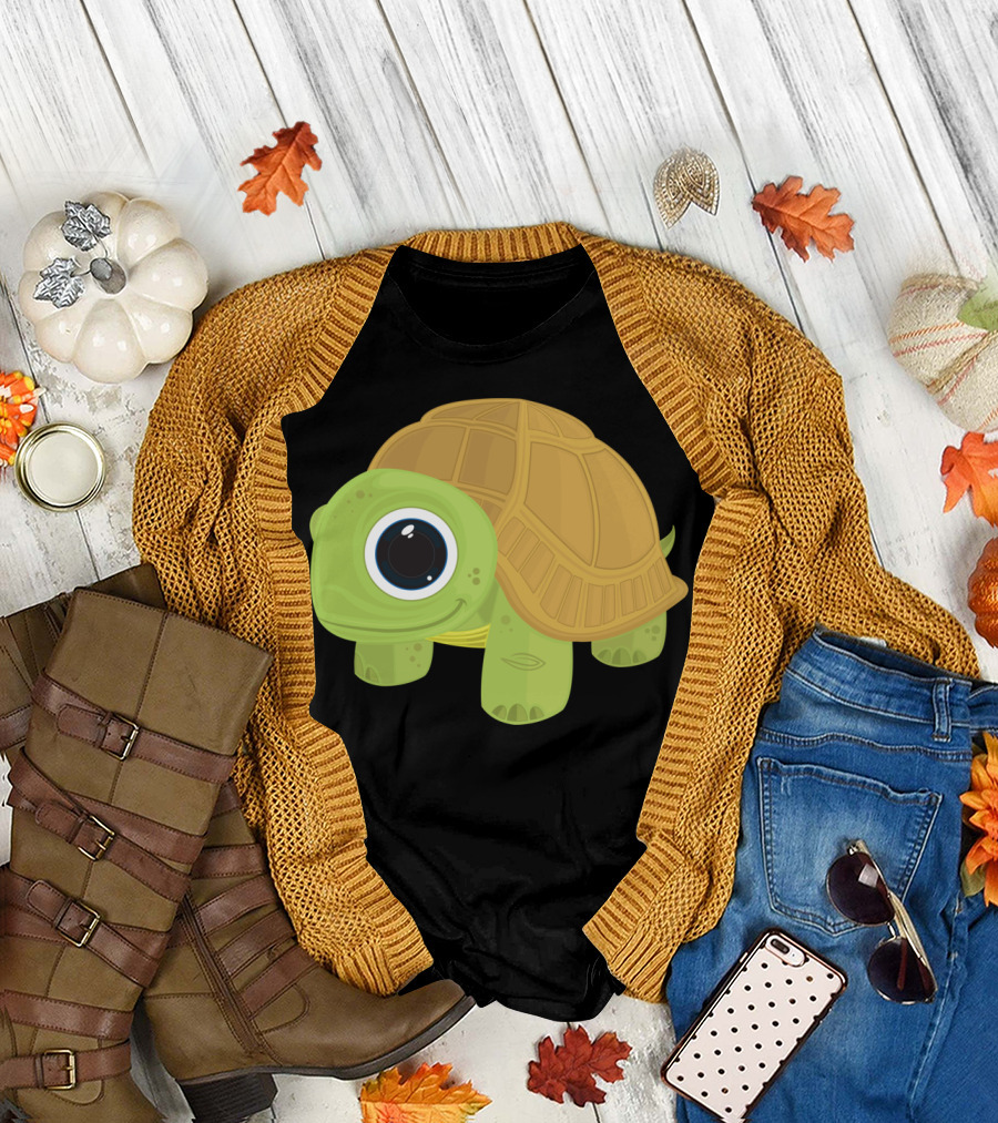 Cartoon Turtle with Big Eye T-Shirt