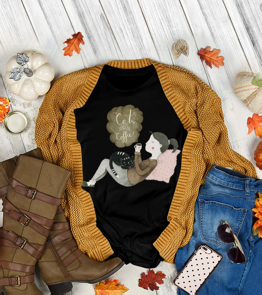Relaxing with Cats and Coffee T-Shirt