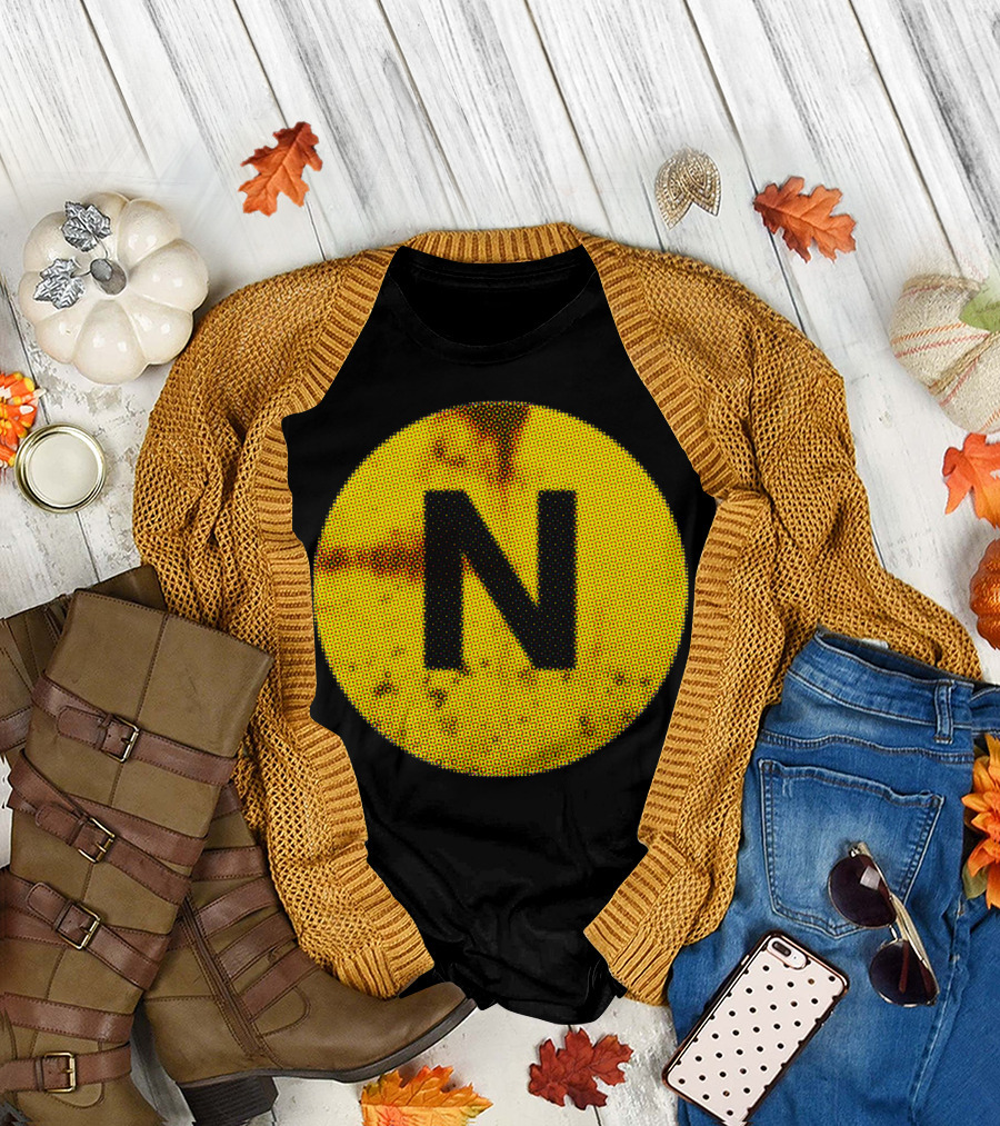 N Train Sign NYC Subway Circular Yellow T-Shirt