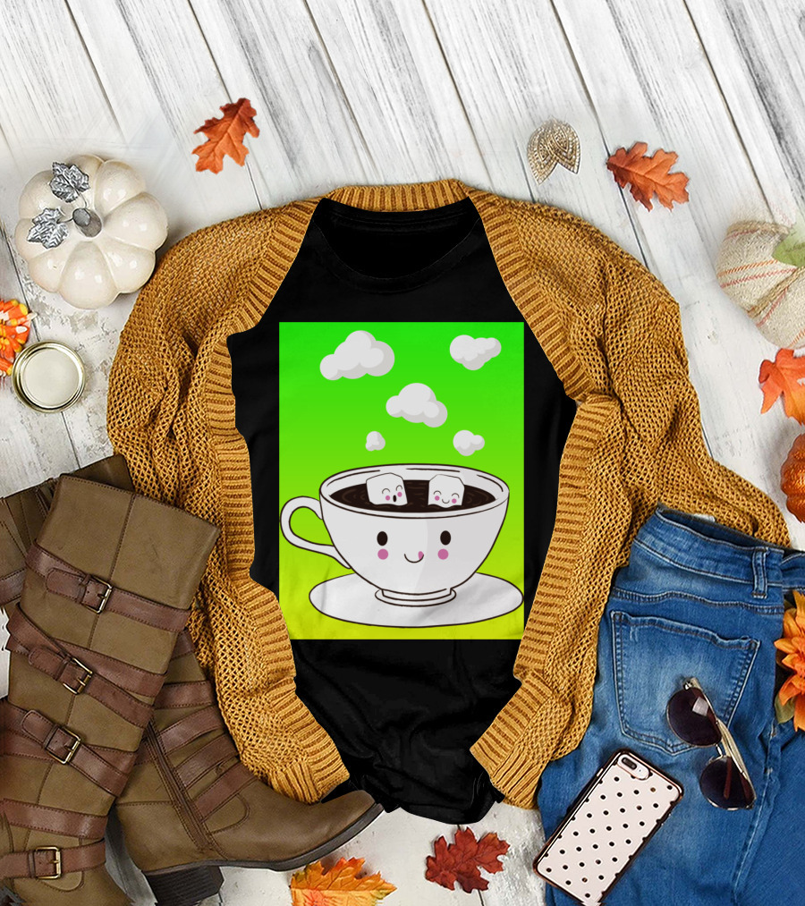 Smile Coffee Happy Floating Marshmallows in Cute Cup T-Shirt