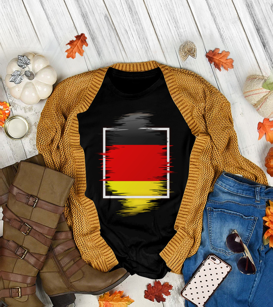 German Soccer Black Red Yellow Flag T-Shirt