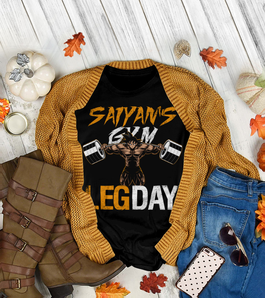 SAIYAN'S GYM LEG DAY Version 2 No Splatter T-Shirt