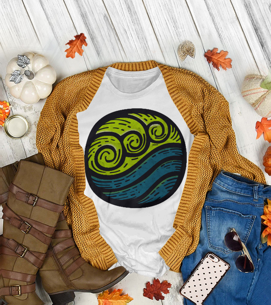 Ocean Element Water Waves and Swirls Iconic T-Shirt