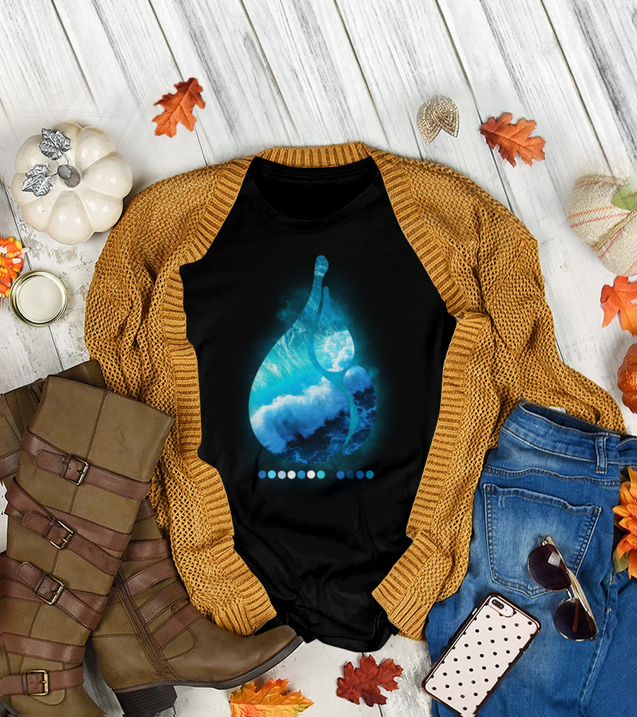 Ocean Palette Waves and Aqua Tones T-Shirt