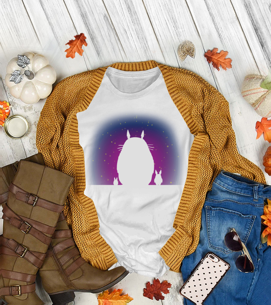 Dream Night Totoro Under Starry Sky T-Shirt