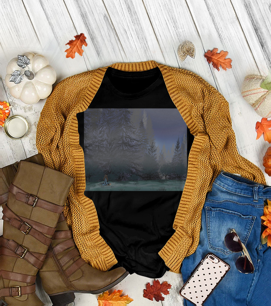 Broken Hearted In The Forest Twilight Misty Pines T-Shirt