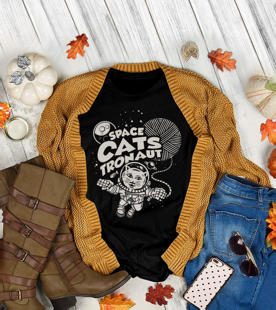 Space Catstronaut Yarn Adventure T-Shirt