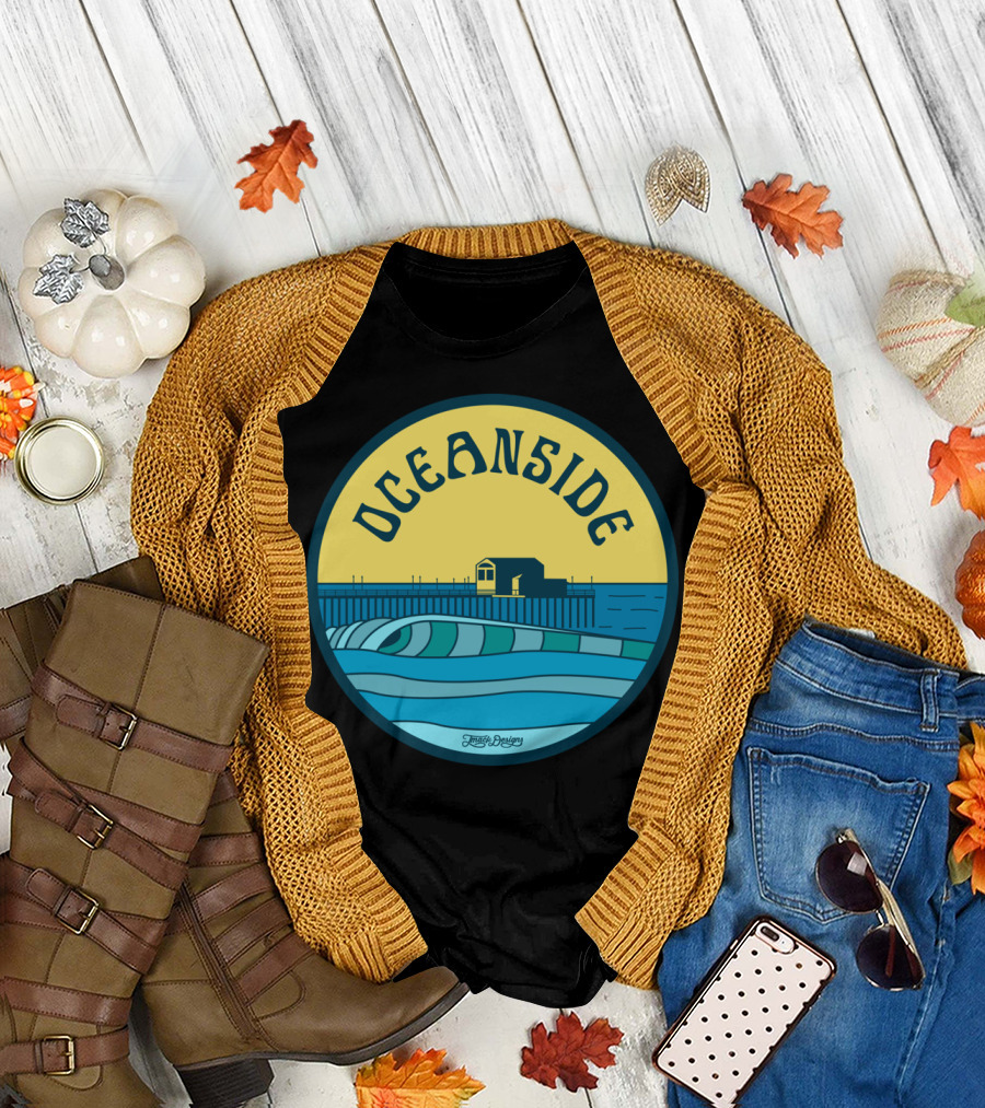 Oceanside Surfing Waves Pier Trogot T-Shirt
