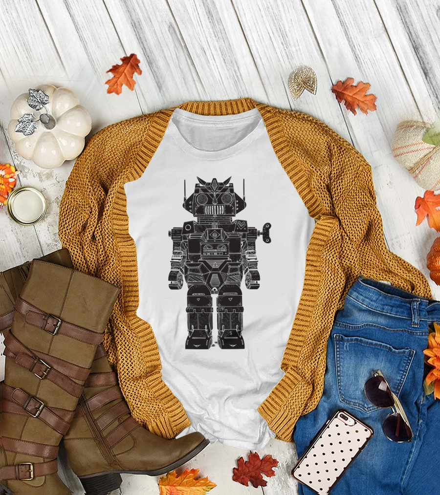 Robot SamJone Vintage Futuristic T-Shirt