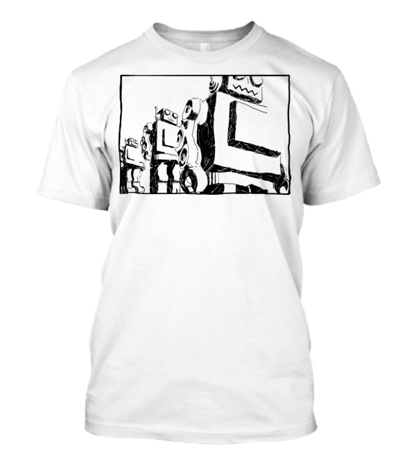 Robots Marching Retro Futuristic Parade T-Shirt
