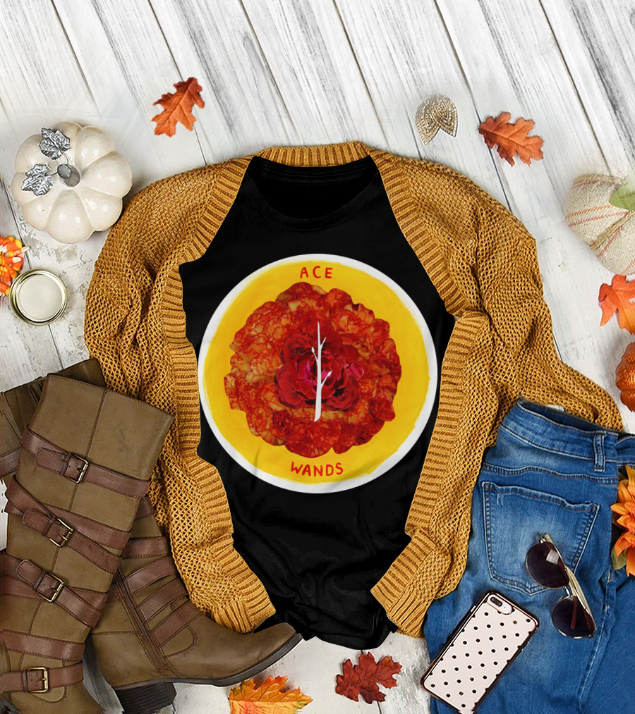 Ace Wands Round Tarot Card Fiery T-Shirt