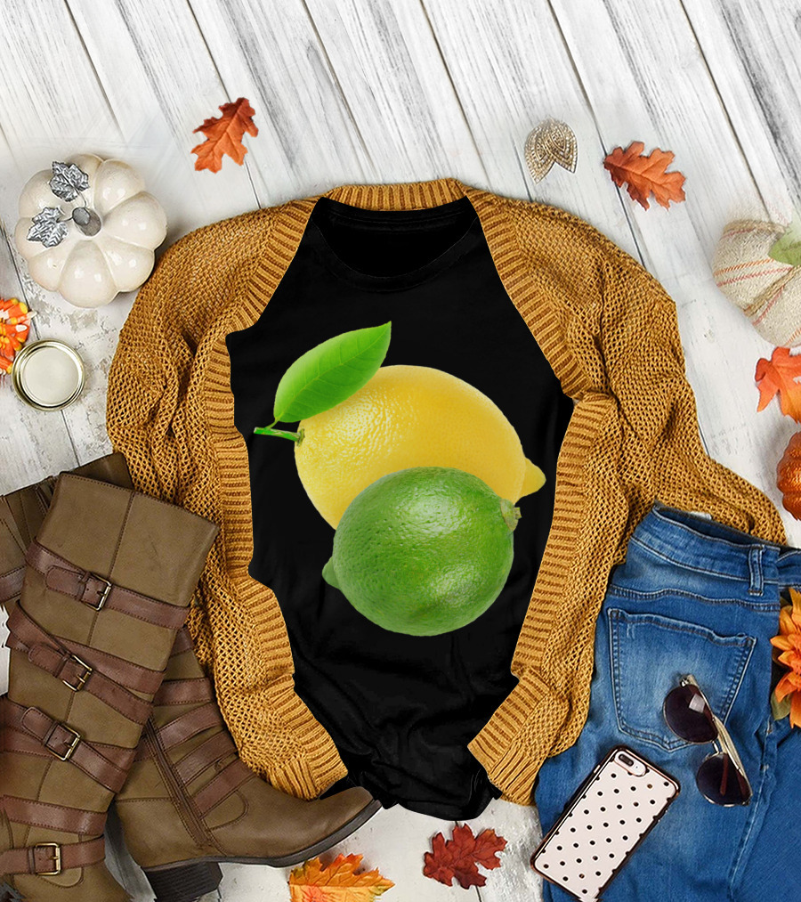 Lemon and Lime Still Life Juicy Fruit Duo T-Shirt