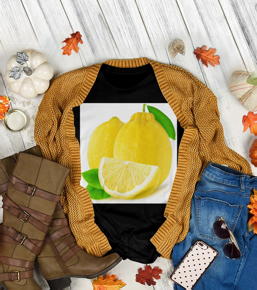 Yellow Lemons and Green Leaves T-Shirt