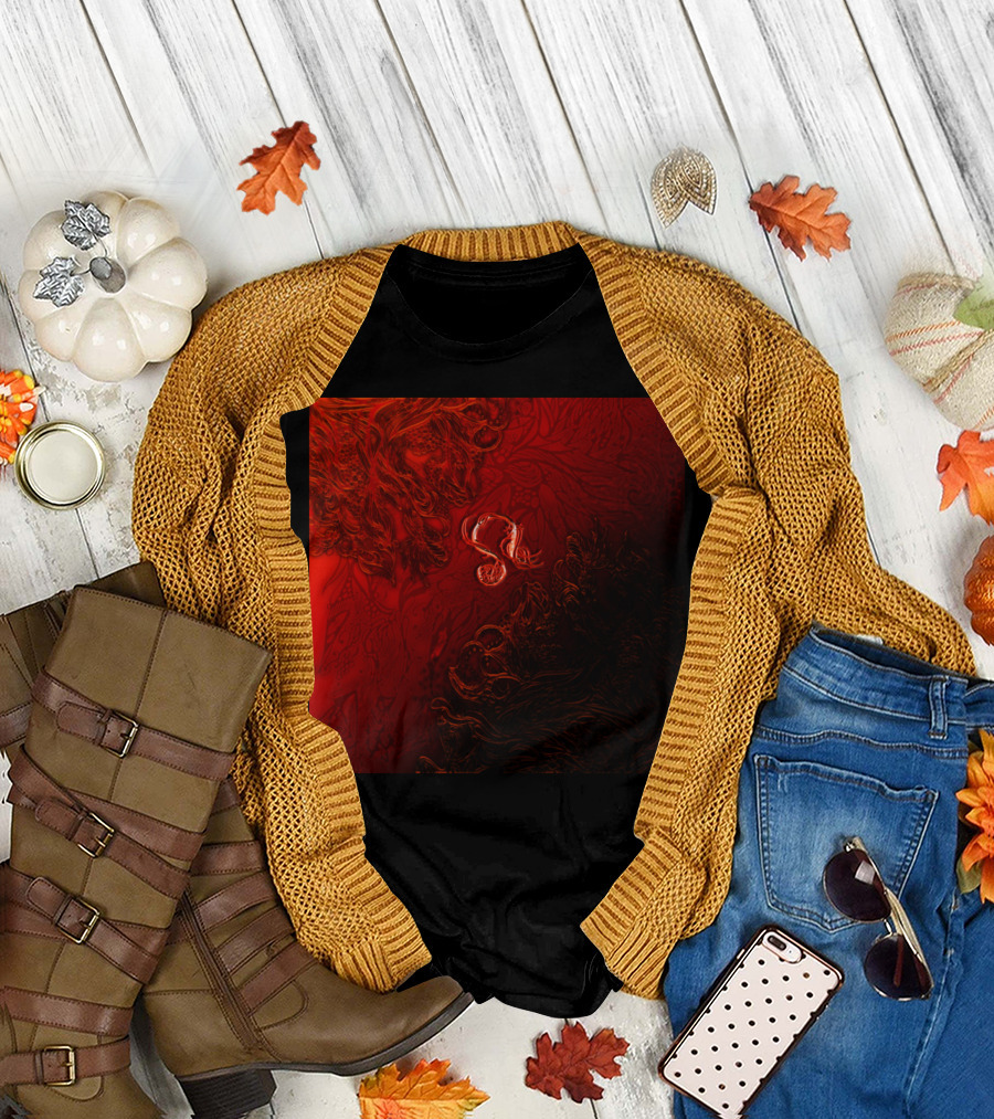 Leo The Lion Zodiac Sign Red Abstract T-Shirt
